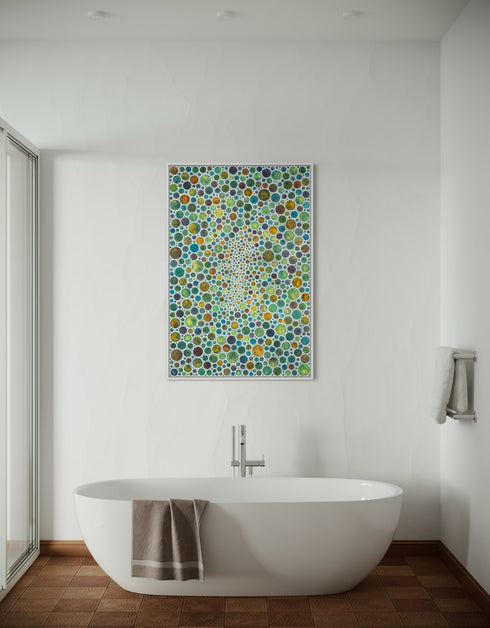 White Circles | Framed Giclee Print on Canvas